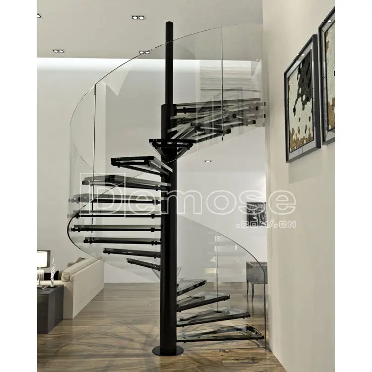 spiral staircase indoor handrail steel custom straight staircase  balustrade folding stair loft staircase