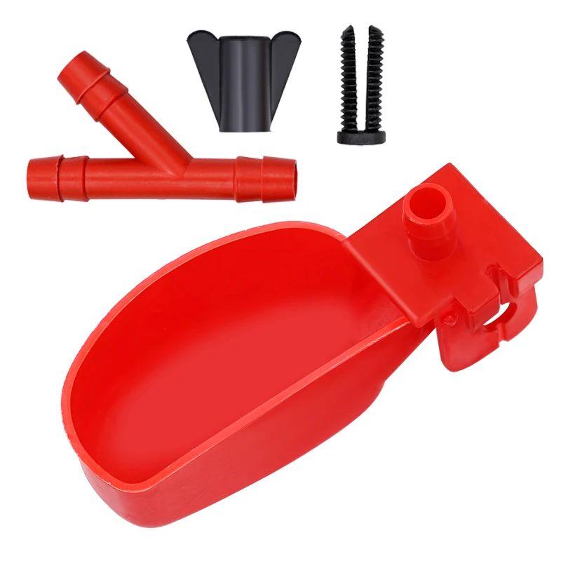 Red and Yellow Plastic Quail Nipple Drinker Quail Chicken Pigeons Automatic Drinker Cup Water Bowl For Livestock