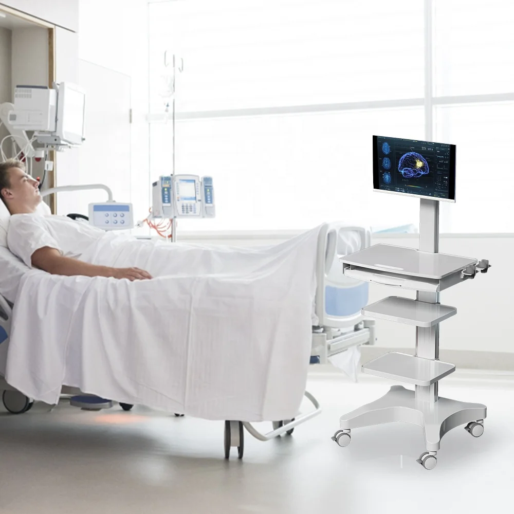 Likaymo тележка с держателем для монитора платформа медицинская Мобильная рабочая станция больничного офиса школы