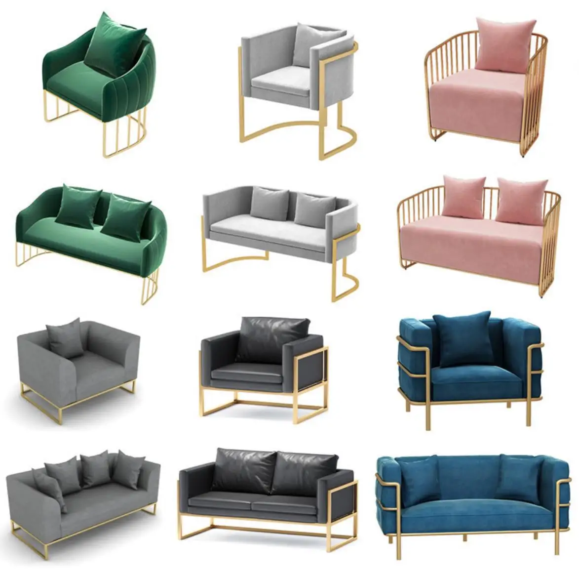 
Modern Living Room Lounge Lobby Stainless Accent Chair Velvet Black pink Leisure sofa set chairs for dinning restaurant cafe na 