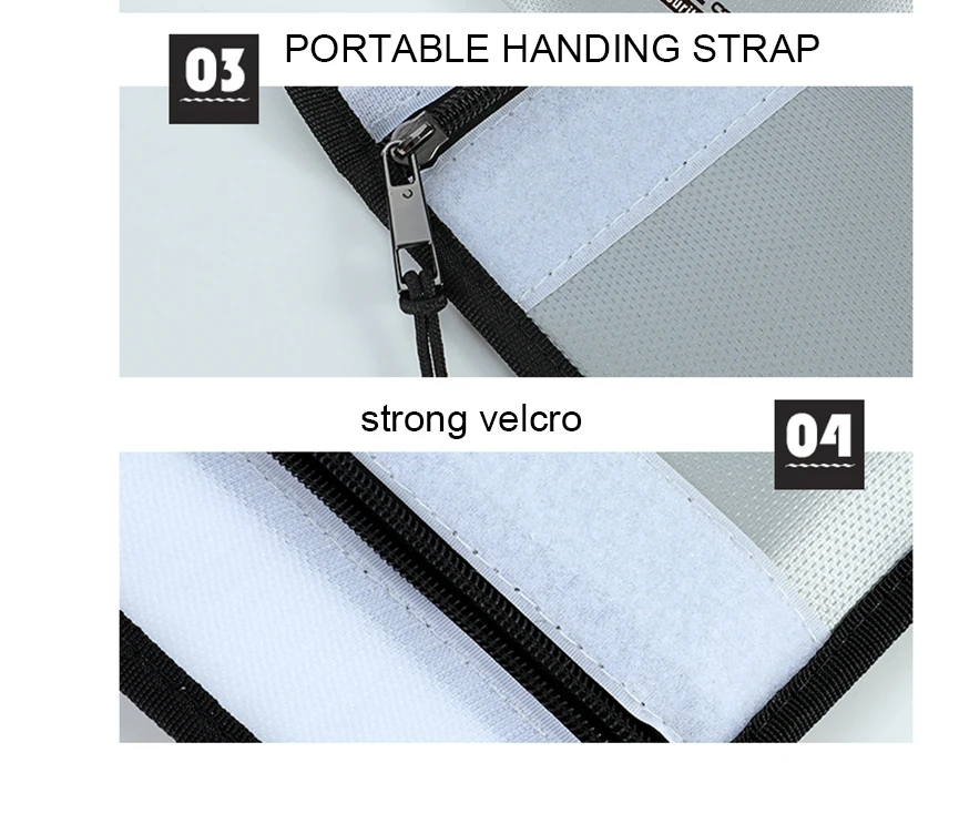 Fireproof Money Bag Waterproof and Fireproof Document Bag with Zipper Small Fireproof Safe Box Money Pouch  for Cash Passport