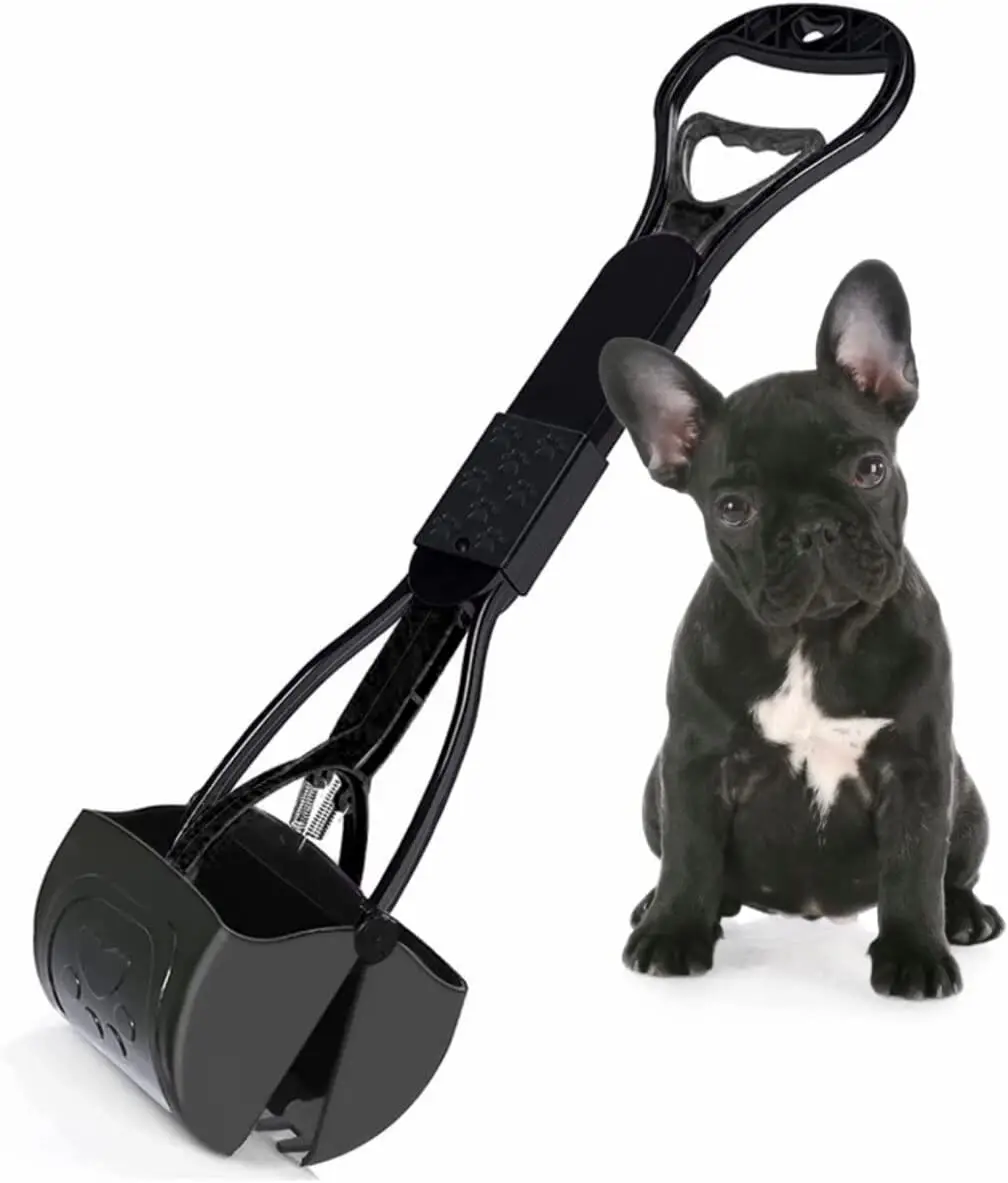 Long Handle High Strength Durable Foldable Dog Poop Waste Pick Up Rake Spring Portable Non-Breakable Pet Dog Pooper Scooper