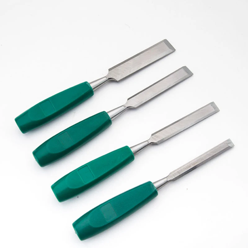 Best price different sizes Flat chisel with comfortable grip Green plastic handle carving tool