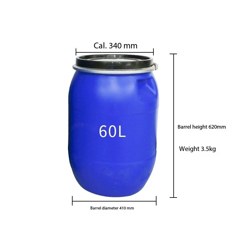 Open-ended double-ring plastic bucket 120 liters