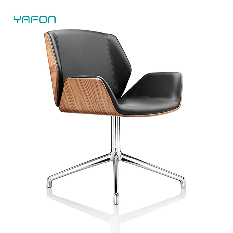 Luxury Leather Upholstery With Wooden Frame High Back Leisure Office Chair