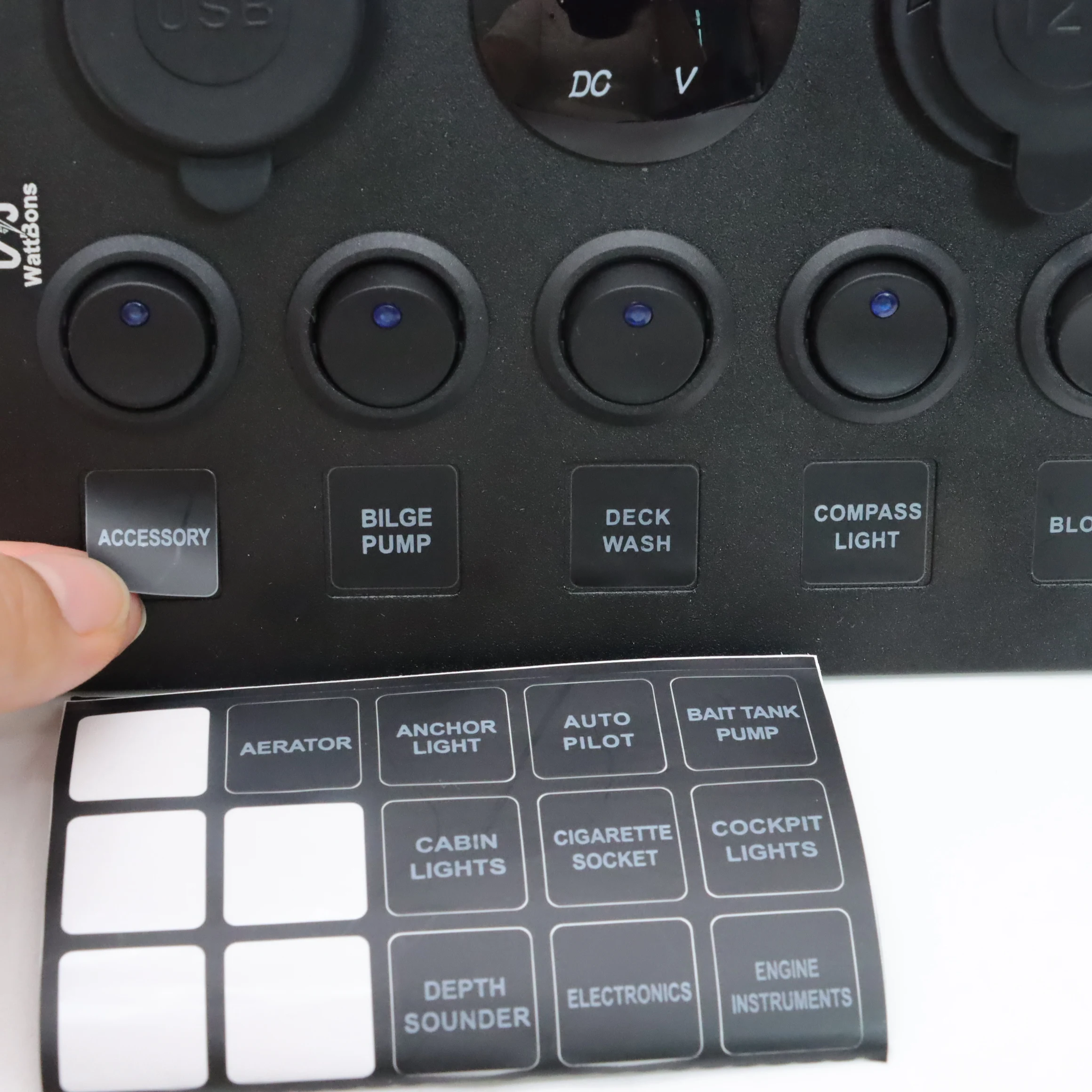 Manufacturer DC 12V Led On Off Voltmeter 5 Gang Rocker Switch Panel Caravan Automotive Marine Car Fast Charging Charger