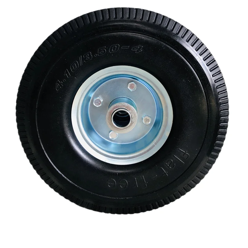 China Factory Supply Flat Free Tire Solid 3.50-4 Wheelbarrow Pu Foam Wheel