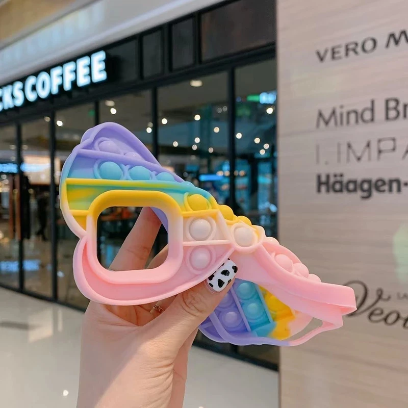 Чехол для телефона Relive Stress Fidget Toys Push It Bubble Iphone 6 6s 7 8 Plus X XR XS 11 12 Pro Max 3D мультяшный силиконовый