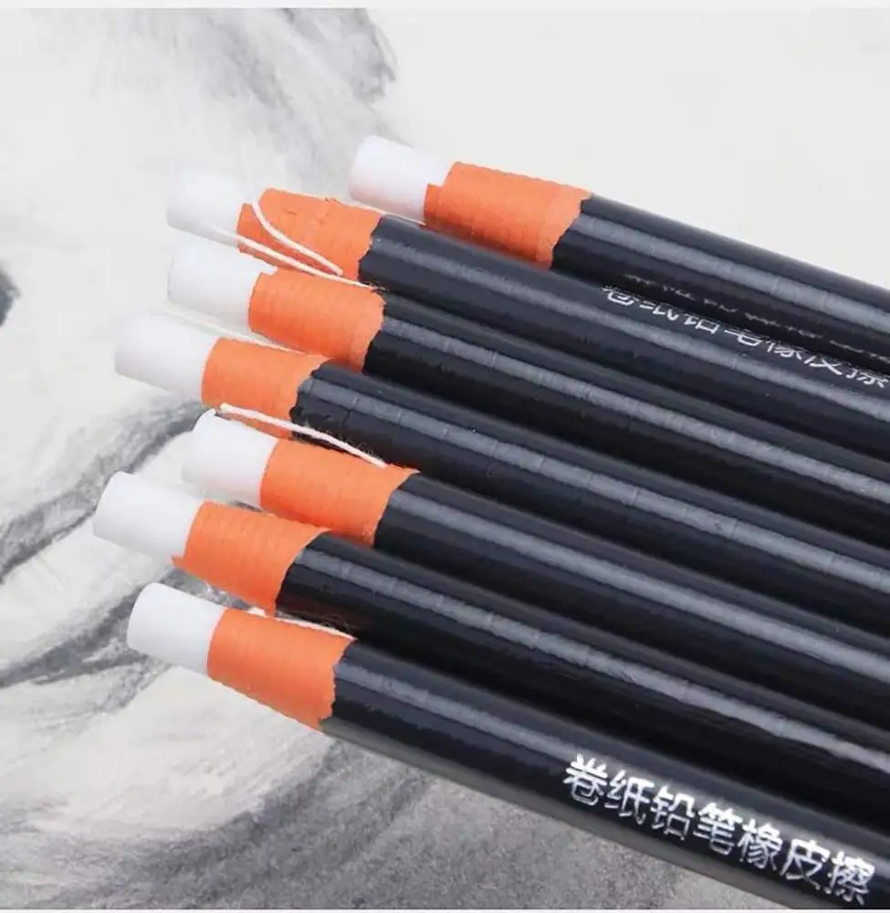 Hand Tear Sketch Eraser Pen-Style Shape Pencil Eraser Pen Round Tip Highlight Rubber School Supplies