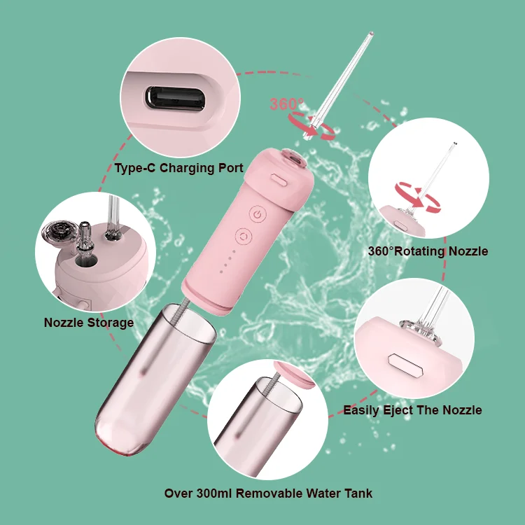 180ml Usb Rechargeable Teeth Cleaner Water Pick Flosser Portable Dental Water Flosser Teeth Oral Personal Care Appliances