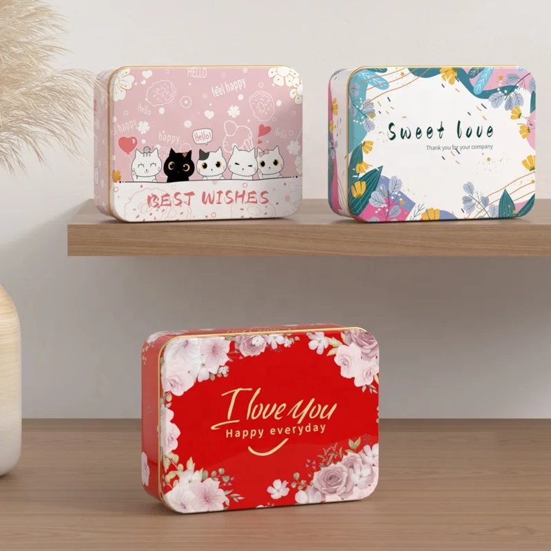 custom tin can customized packaging and logo printing small metal packing tin box