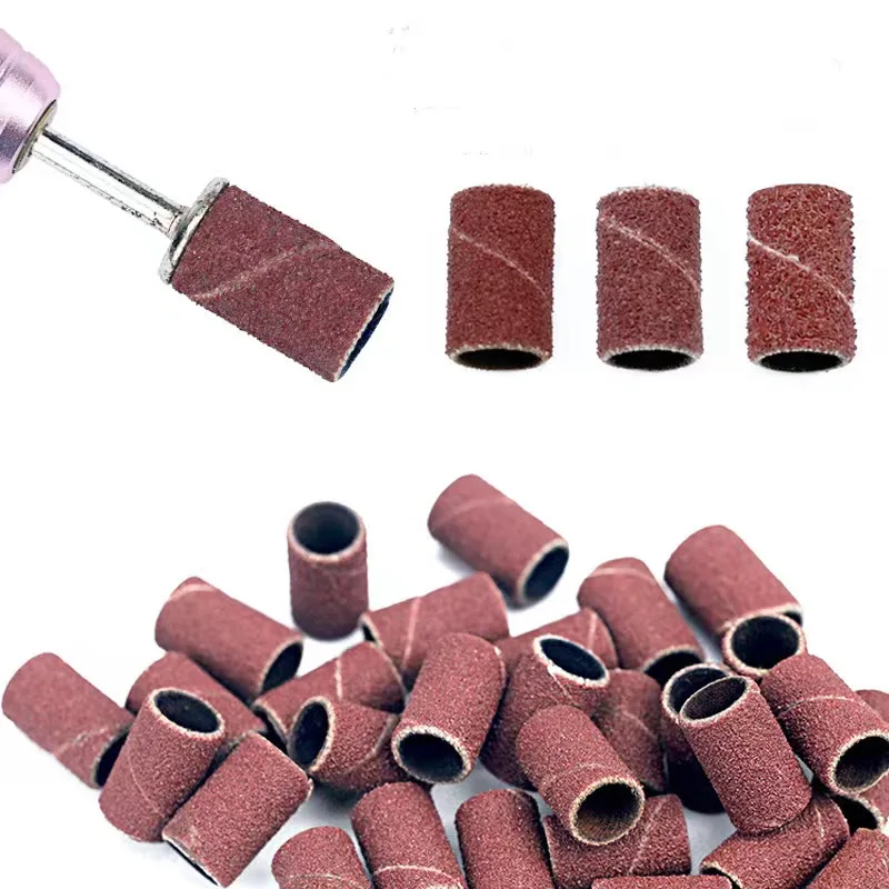 Wholesale 6.35mm Manicure Aluminum Oxide 100pcs/box Sanding Bands Set Remove Gel Polish