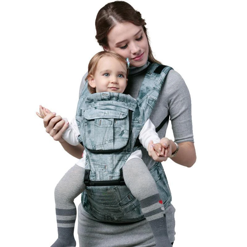 Brightbebe Comfortable Padded Baby Hip Carrier Adjustable Strap Nonslip Waist Stool Breathable Baby Seat Carrier for Newborn