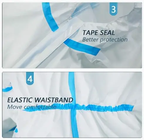 Advanced pollution gender-free long sleeve hospital protective suit medical disposable doctor isolation suit