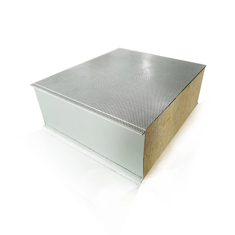
Factory Price Easy To Install 50mm Board Buildings Insulated Rock wool Acoustic Sandwich Panel 