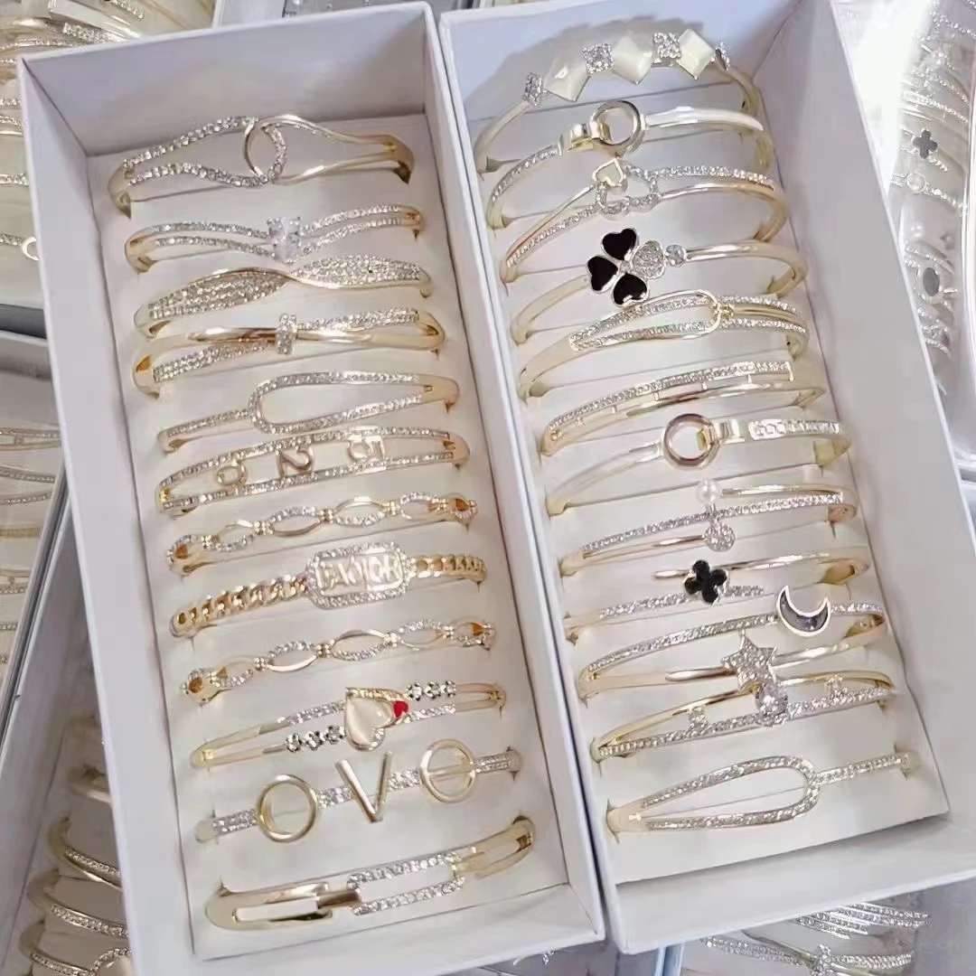 Hot selling titanium steel zircon bracelet in Europe and America, popular first item for women