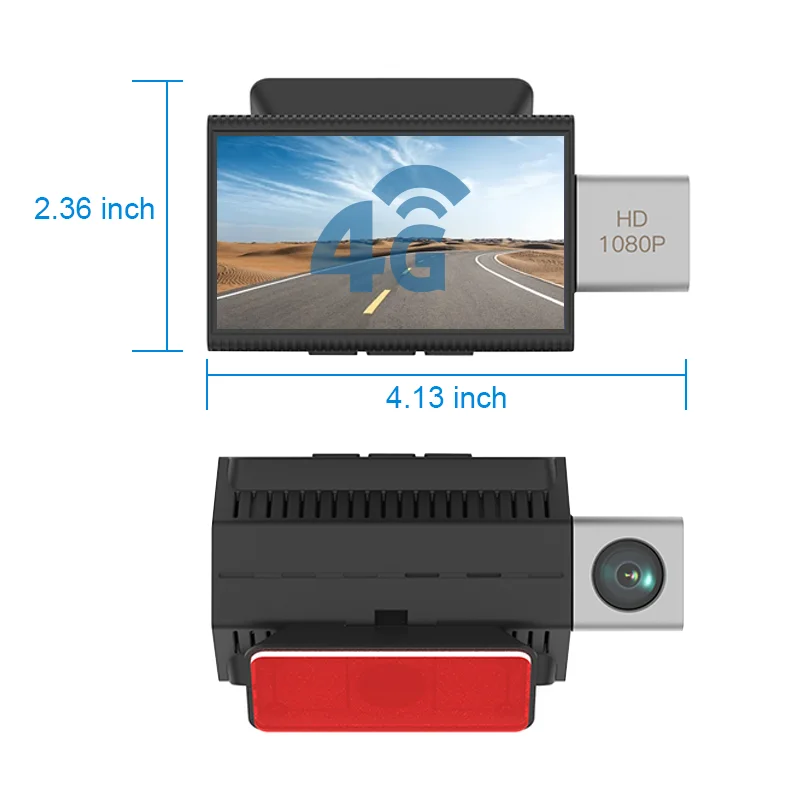 AOEDI AD363 Hidden Smart Touch Screen 1080P Dual Lens Live Streaming 4G Adas Dash Cam Android DVR Camera for Car