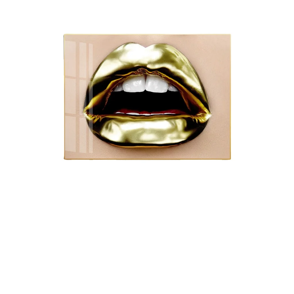 Gold Sexy Lips art modern wall art nude luxury painting for home decor picture print canvas and poster girl
