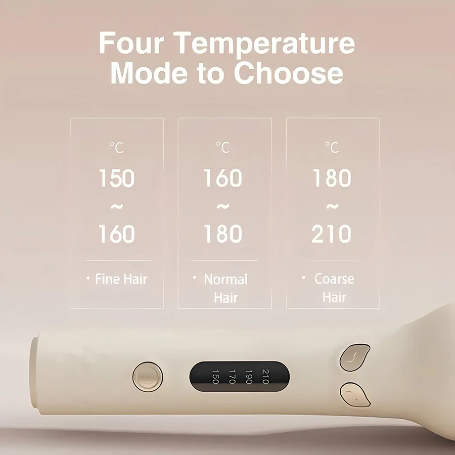 28mm barrel curling iron, 4 temperature adjustment modes, curling iron with smart timer, automatic power off