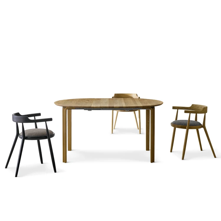HONGJIA HJCH2113O-03 Newest Hot Sale High End Fas Class Of Lumber Single Solid Bend Wood Rail Round Seat Chair