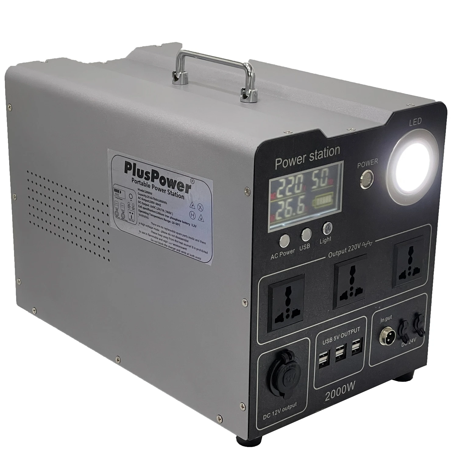 Plusrite ECO series 2000W Lithium Battery Portable Power Station factory supply power bank