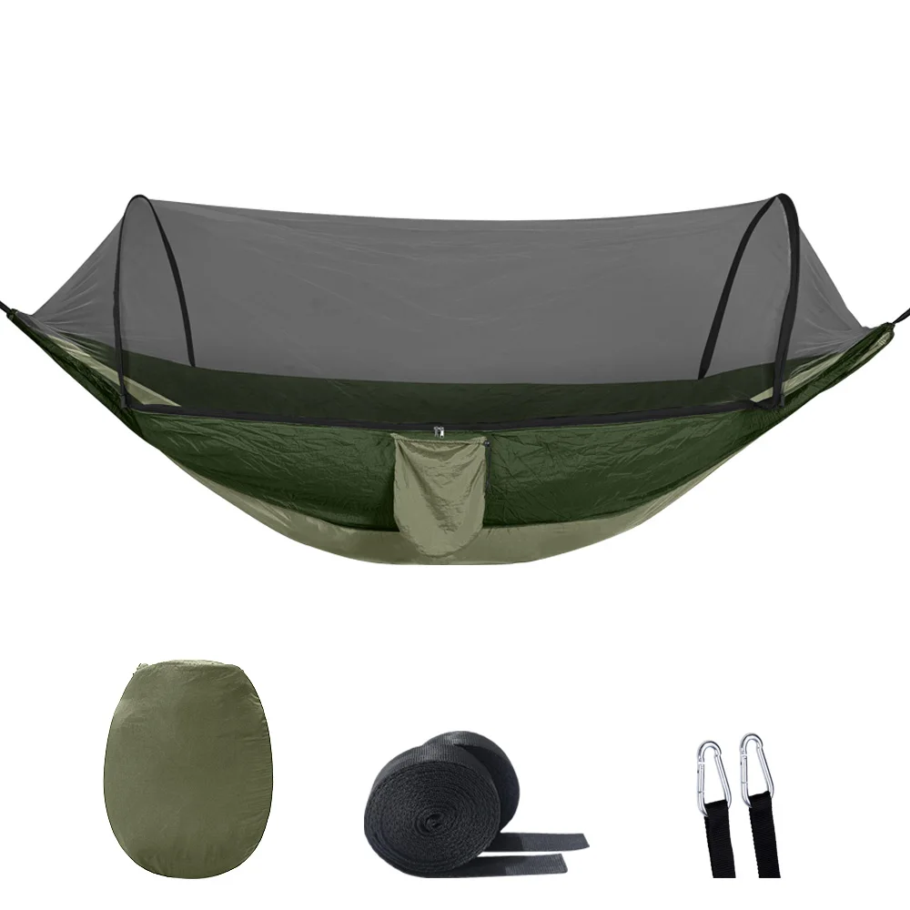 Fast Delivery 1-2 Person Ultralight Portable Pop-up Camping Hammock With Mosquito Net For Outdoor Travel Hiking
