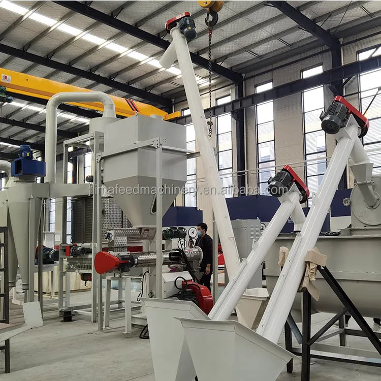 LIMA 55kw Automatic Feed Production Line 1ton Per Hour Animal Fish Pet Cattle Chicken Feed Processing Machine Plant Full Set