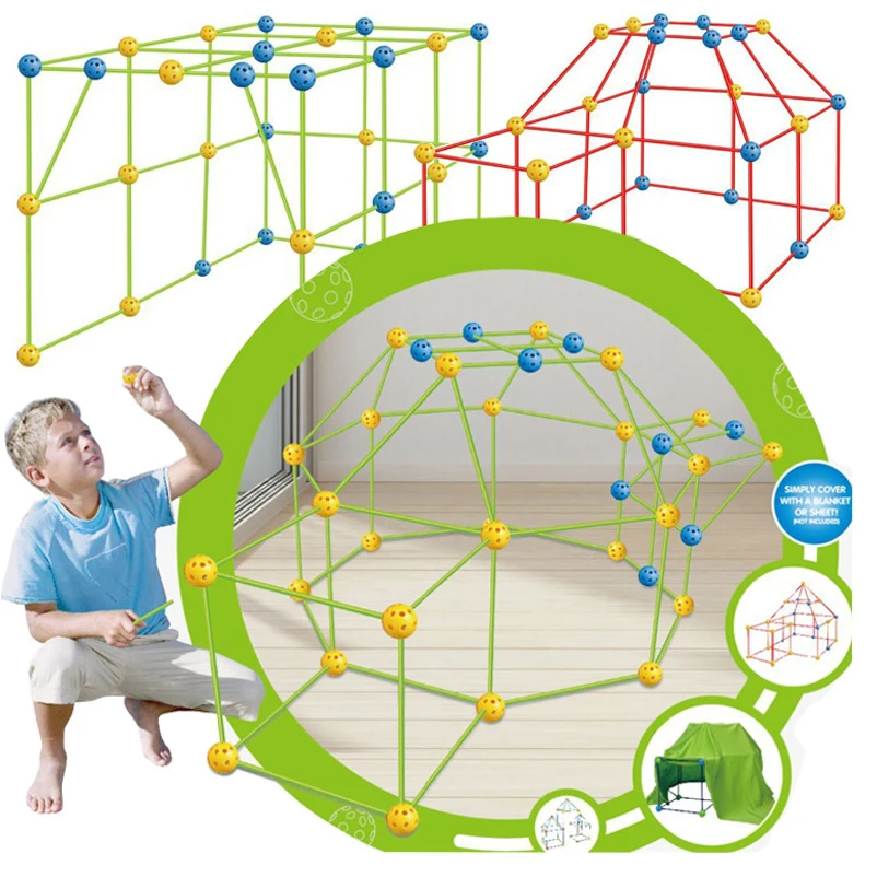 2021 детский строительный форт, здание, замки, туннели, палатки, набор «сделай сам», 3D дом для магирования, сборные игрушки, подарки для детей