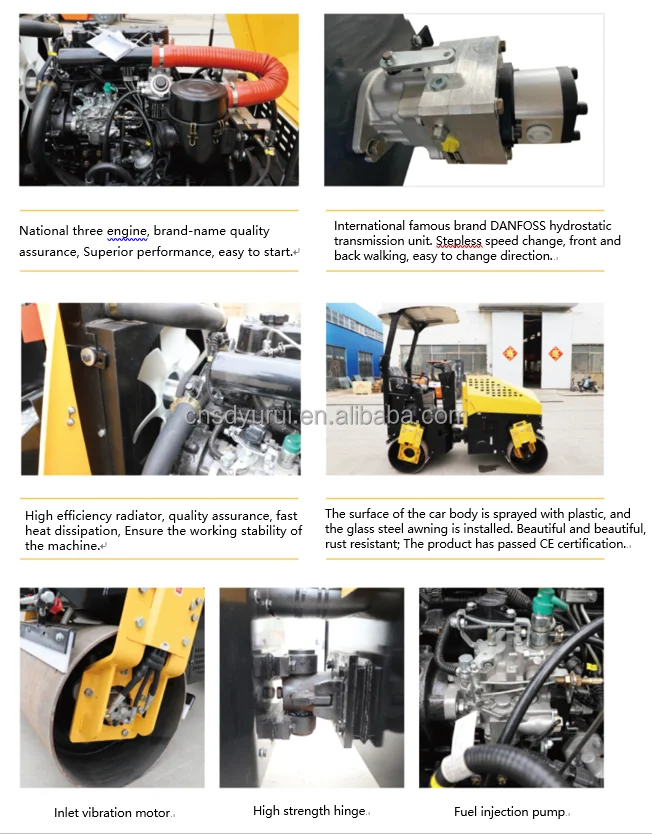 Wholesale water cooled diesel engine full hydraulic vibration road asphalt double drum soil asphalt road roller delivery fast