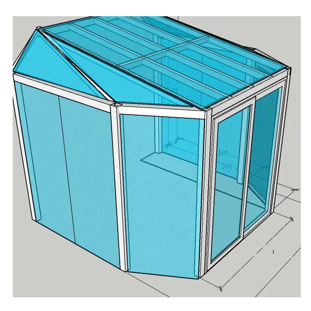 2020 new sunroom exterior tent roof laminated glass house