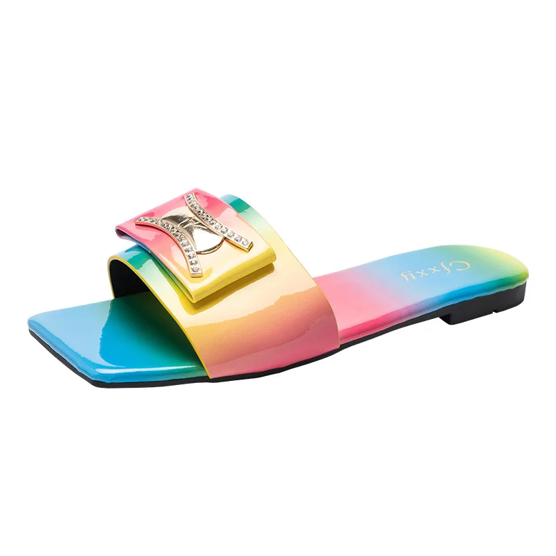 Thick rubber slippers rhinestone shoes women sandals diamond beach platform slippers for women sublimation slide sandals