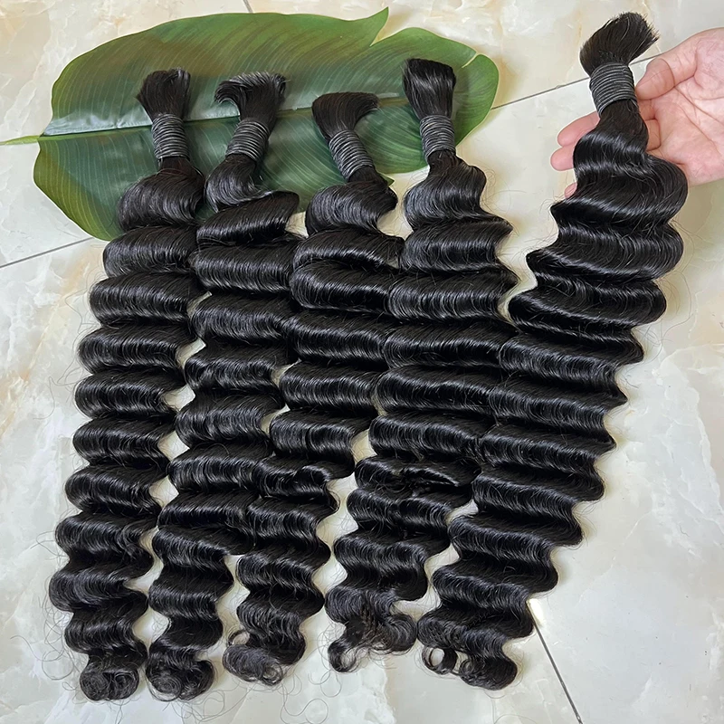 Braiding Hair Vendors Wholesale Vietnamese Extensions Deep Wave Raw Bulk No Weft Human Hair For Braiding