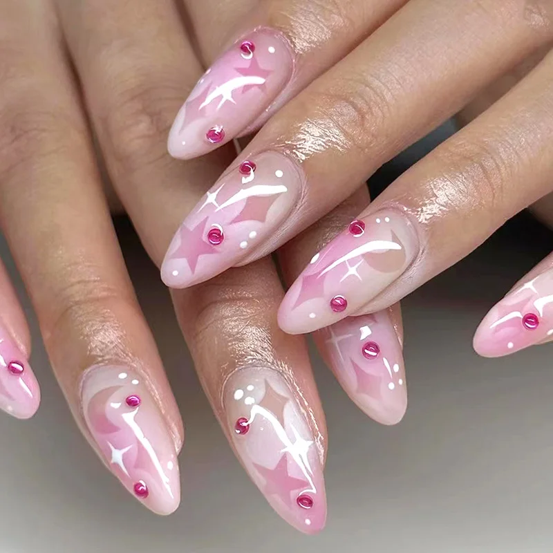 Hot Acrylic Press On Nails Free Samples Luxury Private Label  Nails Custom Thick Press On Nails Short