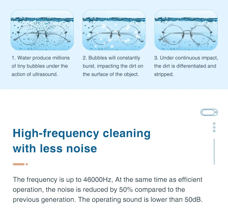 Skymen 550ml portable mini household ultrasonic cleaner jewelry dental eye glasses cleaning machine with CE FCC ROHS