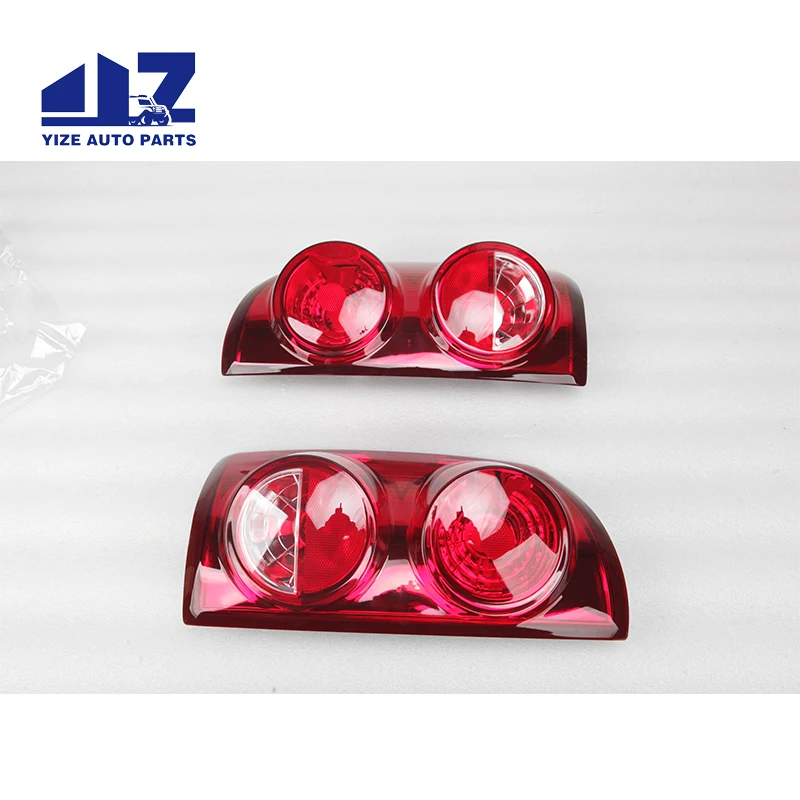 For Dodge Ram Truck Red Clear Tail Lights Brake Lamps Driver Left + Passenger Right Pair Replacement Set 2007-2009-