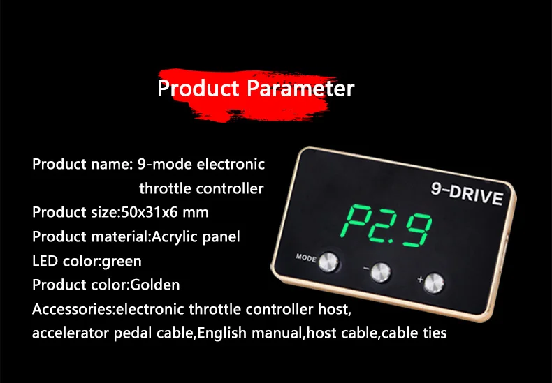 New Design Electronic Throttle Controller Car Accelerator 9 Drives 5 Modes Throttle Controller China Factory