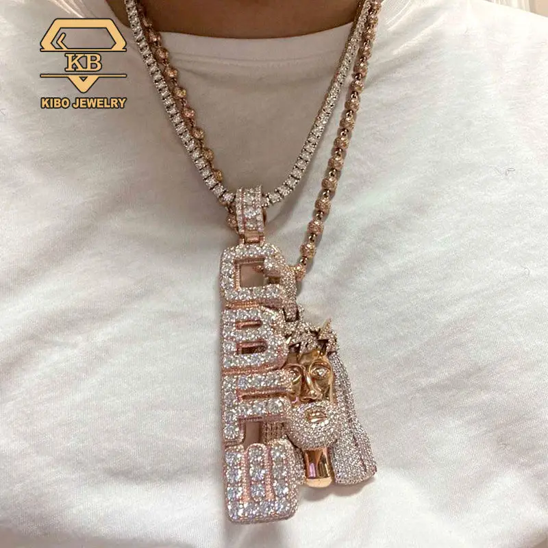 New Design Fashion Jewelry Pendants Charms Custom Moissanite Pendant 925 Silver Iced Out Moissanite Diamond Pendant For Men