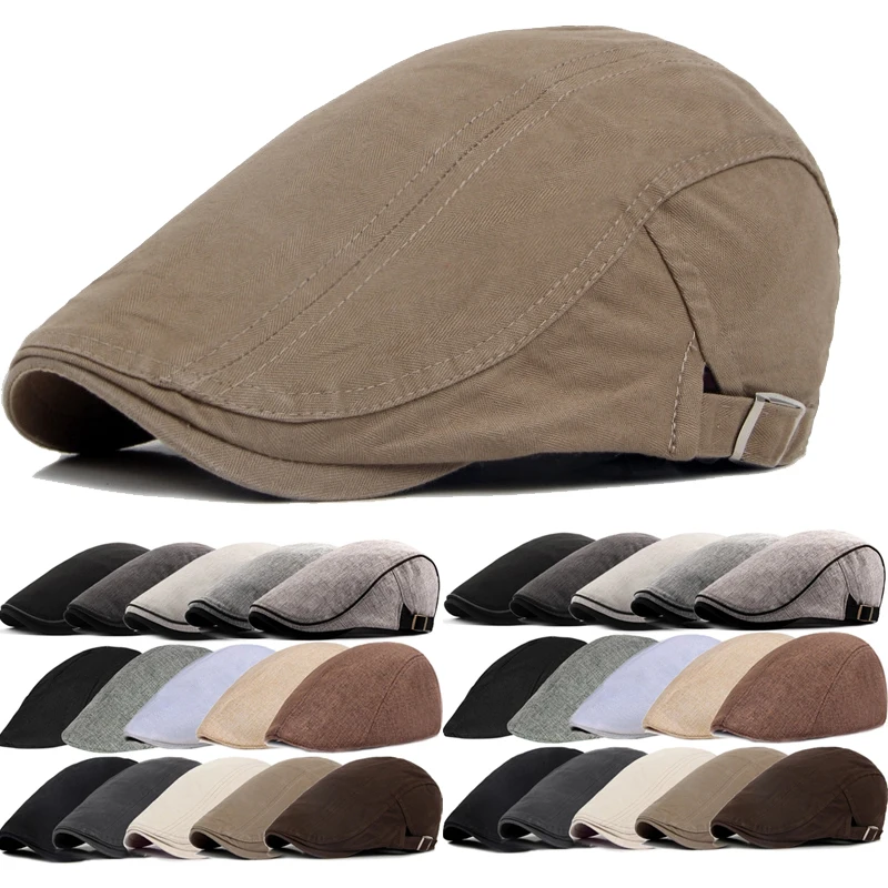 2022 New Men Berets Spring Autumn Winter British Style Newsboy Beret Hat Retro England Hat Male Hats Peaked Painter for Dad