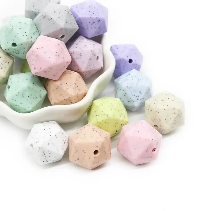 
Wholesale Silicone Icosahedron Beads Mix Color DIY Necklace Bracelet Baby Teething Beads 