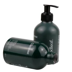 2021 New technology matte green aluminum pump bottle for cosmetic shampoo gel cleaner