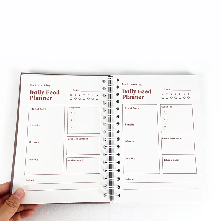 Customized Printing School Business A4 Hardcover High Quality Custom Spiral Planner Journal Notebook