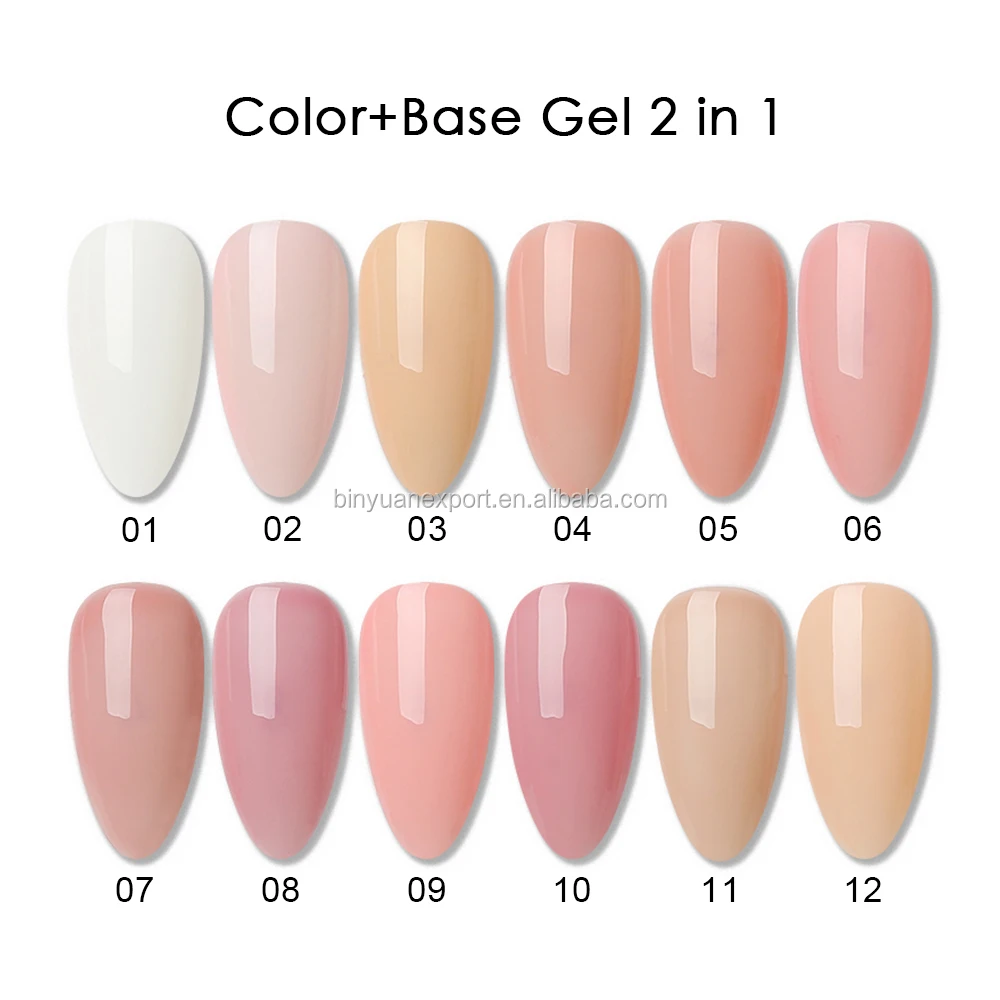 BIN Fashion Style Color Rubber Base for Nails 1 Kg Macaron 2 in High Viscosity Soak Off