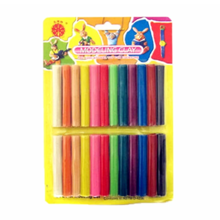 12 color safe non-toxic reliable vaseline plastic modeling clay