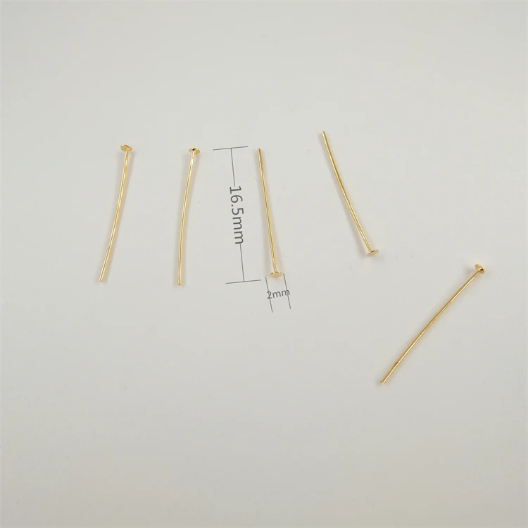 Stylish designer pins 18K gold plating brass partysu jewelry raw materials factory outlet T type Flat Pins  for Jewelry making