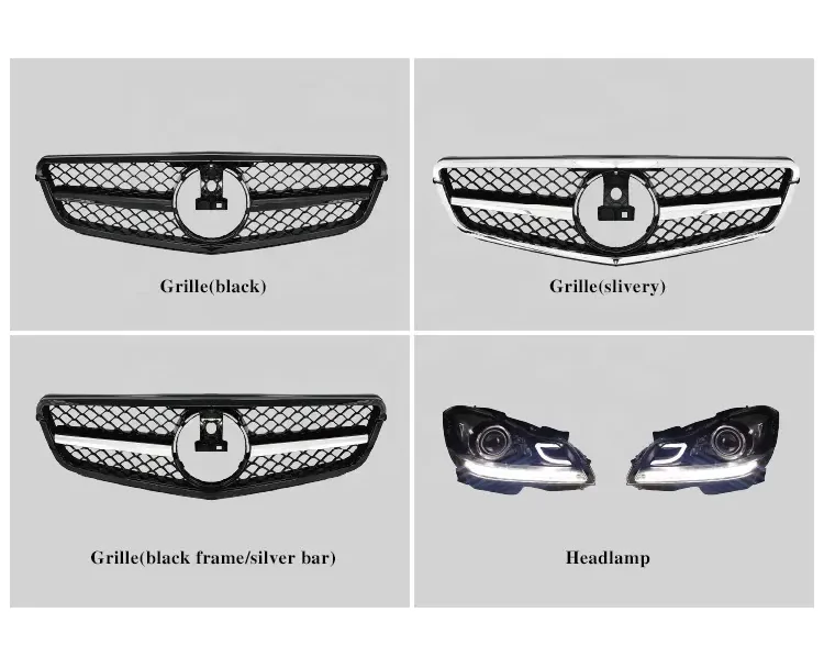 High Quality Bodykit for Mercedes Benz C- Class W204 C260 C200 C300 Modified C63 AMG Front bumper with grille 2011-2014