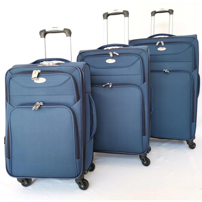 fabric EVA trolley travel luggage bag travel luggage turn 360 wheels 3pcs set spinner luggage soft case