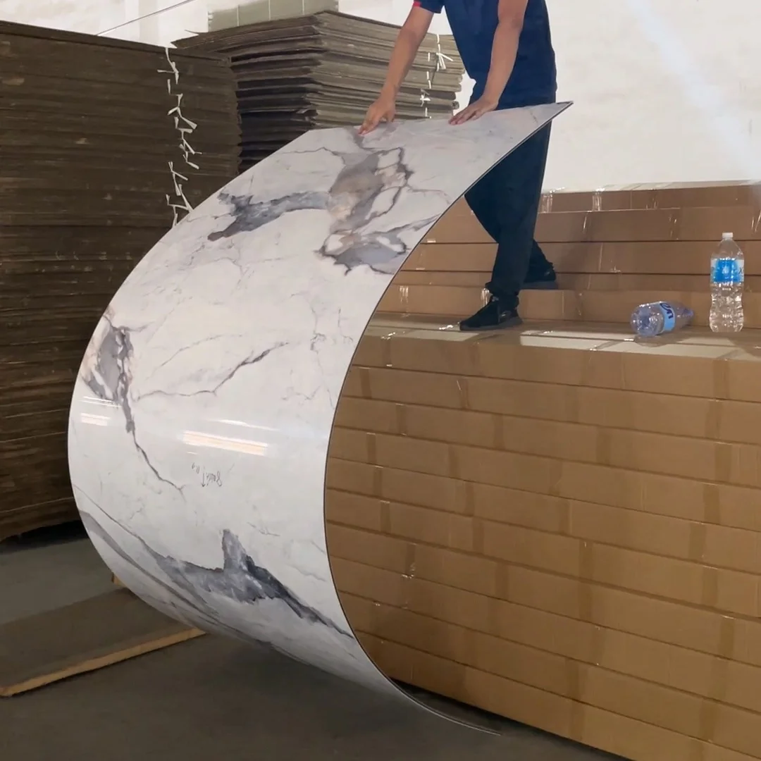 Home Decoration Waterproof Bamboo Veneer Wallboard Customizable Pattern Sheet PVC Foam Flexible Background Board WPC Wall Panel