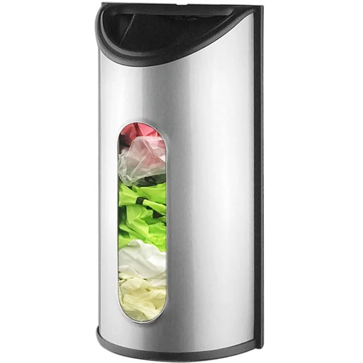 Kitchen Grocery Shopping Bag Storage Box Easy Wall Mount Self Adhesive Trash Bag Saver Holder and Dispenser