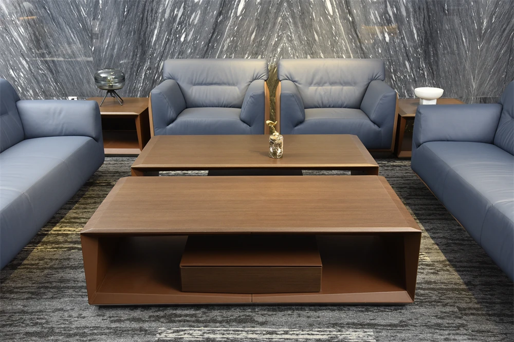 Factory Price Custom Reception Room Furniture Elegant Executive Leather Office Sofa