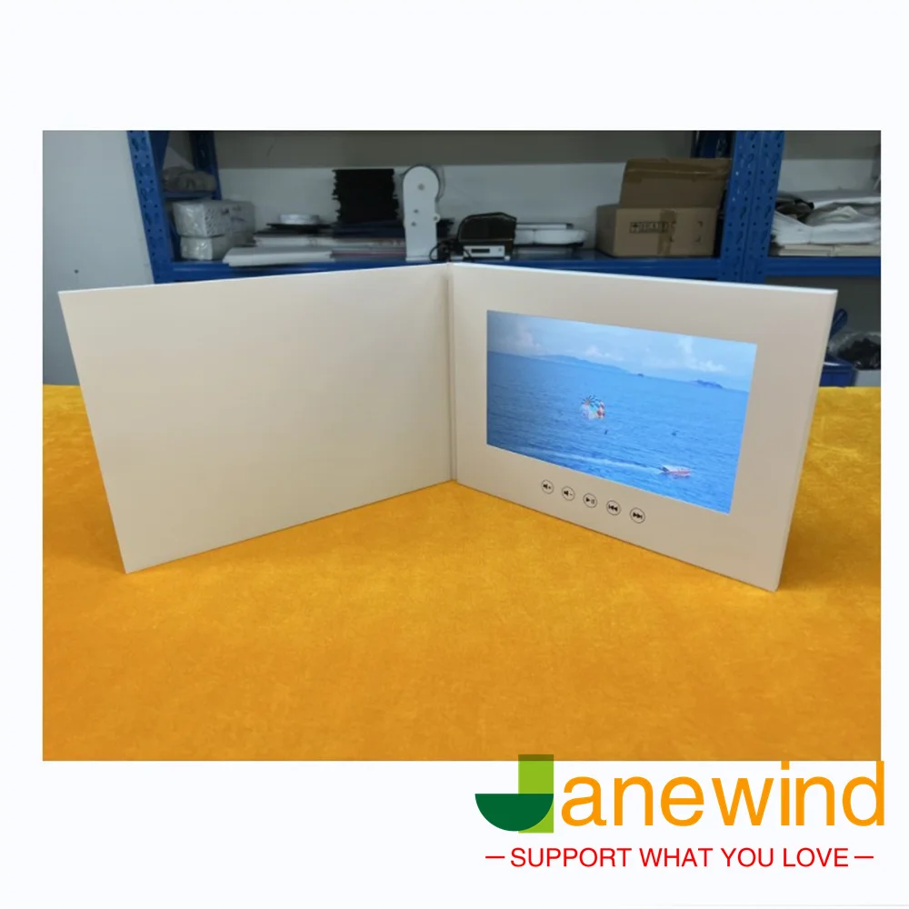10.1 inch Screen video monitor booklet Blank White  Book Invitation Lcd Video Greeting Card for Valentine Mother Father day Gift